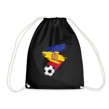Andorra Soccer Soccer Flag - Drawstring Bag - black - Front