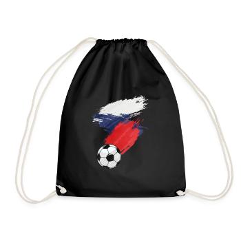 Fußball Flagge der Tschechischen Republik - Turnbeutel - Schwarz - Vorne