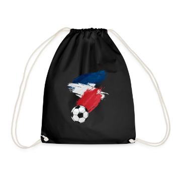 Frankreich Fußball Fußball Flagge - Turnbeutel - Schwarz - Vorne
