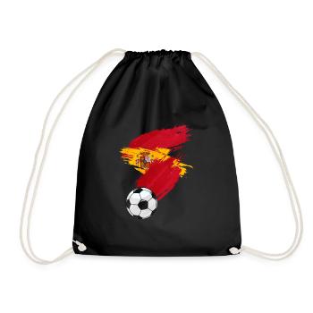 Spain Football Flag - Drawstring Bag - black - Front