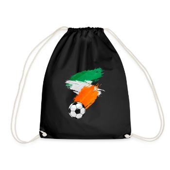 Ireland Football Flag - Drawstring Bag - black - Front