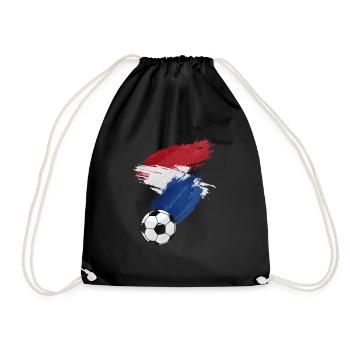 Dutch Football Flag - Drawstring Bag - black - Front