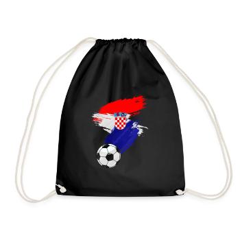 Croatia Football Flag - Drawstring Bag - black - Front