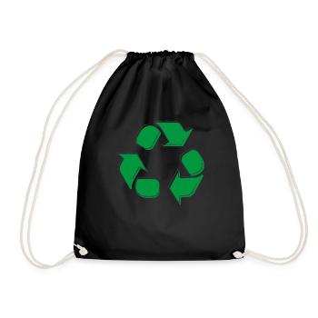 Recycling Logo Recycling Symbol Earth Day Jungen - Turnbeutel - Schwarz - Vorne