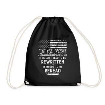 We the People the Constitution of the USA Needs - Drawstring Bag - black - Front