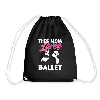 Süßes Ballerina Ballettänzerin Geschenk - Turnbeutel - Schwarz - Vorne