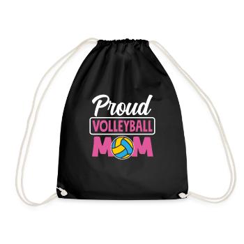 Lustiges Volleyball Geschenk - Turnbeutel - Schwarz - Vorne