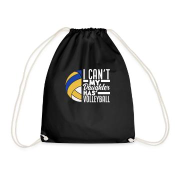 Lustiges Volleyball Geschenk - Turnbeutel - Schwarz - Vorne