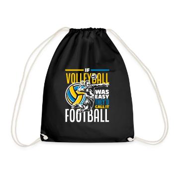 Lustiges Volleyball Geschenk - Turnbeutel - Schwarz - Vorne