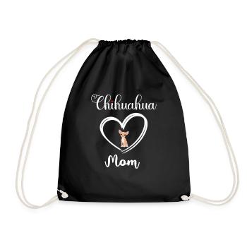 Chihuahua Mama I Love My Chihuahua Mom - Drawstring Bag - black - Front
