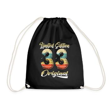 91 Years Birthday Vintage 1933 Limited Edition - Drawstring Bag - black - Front