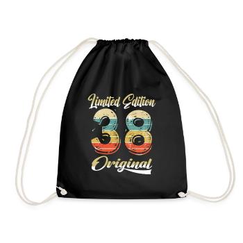 86 Years Birthday Vintage 1938 Limited Edition - Drawstring Bag - black - Front