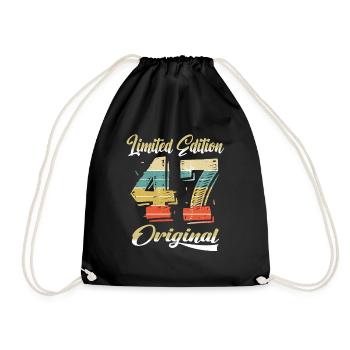 77 Years Birthday Vintage 1947 Limited Edition - Drawstring Bag - black - Front
