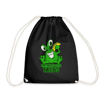 Take Me To Your Tacos T-Shirt Drôle Vert Espace - Sac de sport léger - noir - Devant