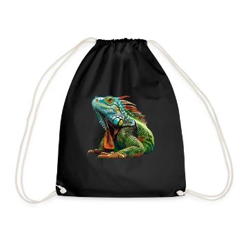 Iguana - Drawstring Bag - black - Front