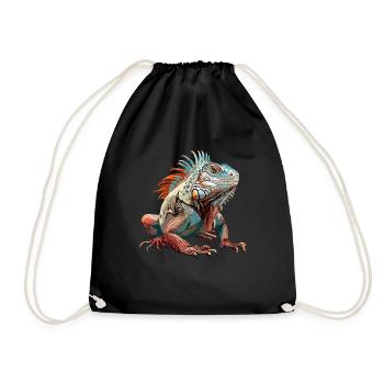 Iguana - Drawstring Bag - black - Front