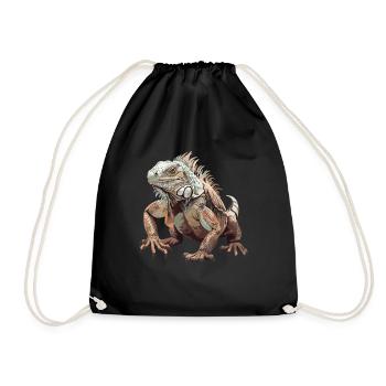 Iguana Design - Drawstring Bag - black - Front