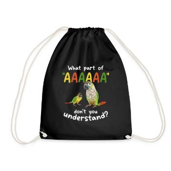 Molina Parakeet Parrot Bird Parakeet - Drawstring Bag - black - Front