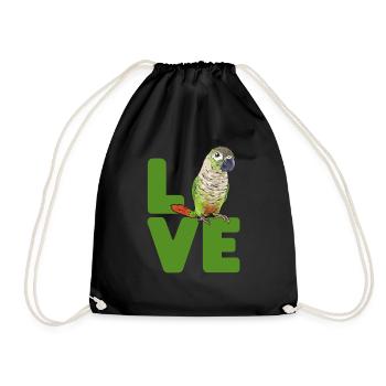 Molinasittich Papagei Vogel Sittich - Turnbeutel - Schwarz - Vorne