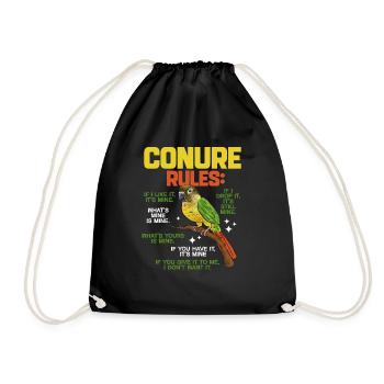 Molina Parakeet Parrot Bird Parakeet - Drawstring Bag - black - Front