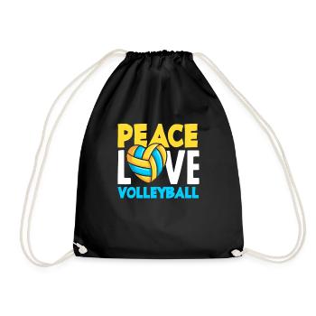 Funny Volleyball Gift - Drawstring Bag - black - Front