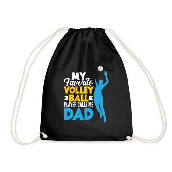 Lustiges Volleyball Geschenk - Turnbeutel - Schwarz - Vorne