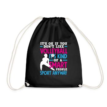 Lustiges Volleyball Geschenk - Turnbeutel - Schwarz - Vorne
