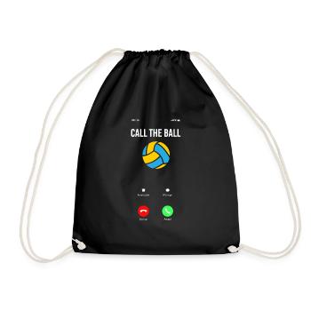Lustiges Volleyball Geschenk - Turnbeutel - Schwarz - Vorne