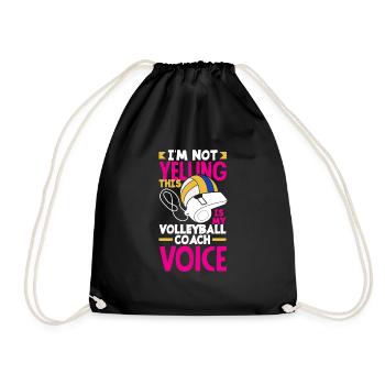 Funny Volleyball Gift - Drawstring Bag - black - Front