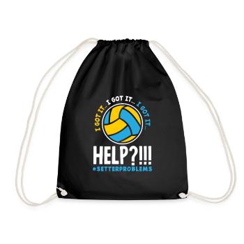 Lustiges Volleyball Geschenk - Turnbeutel - Schwarz - Vorne