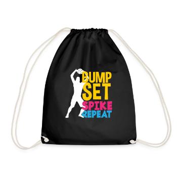 Lustiges Volleyball Geschenk - Turnbeutel - Schwarz - Vorne