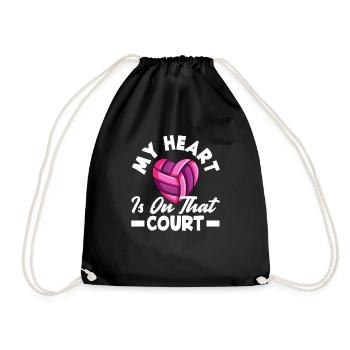Lustiges Volleyball Geschenk - Turnbeutel - Schwarz - Vorne