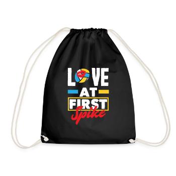Lustiges Volleyball Geschenk - Turnbeutel - Schwarz - Vorne