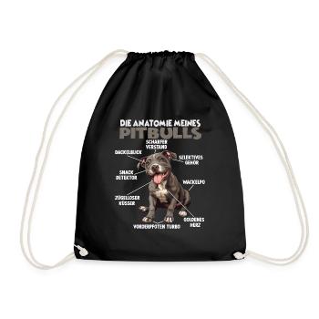 Funny Pitbull T pour les propriétaires de chiens promenades de chiens - Sac de sport léger - noir - Devant