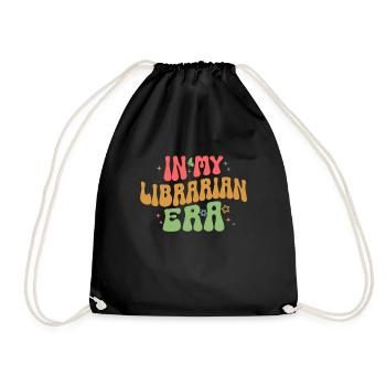 Groovy Reading Librarian Funny Library - Drawstring Bag - black - Front