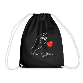 I love my mum - Drawstring Bag - black - Front
