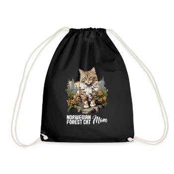Chat des forêts norvégiennes Norwegische Waldkatze - Sac de sport léger - noir - Devant
