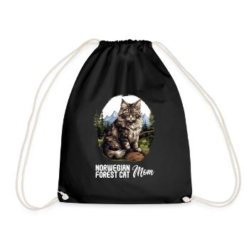 Chat des forêts norvégiennes Norwegische Waldkatze - Sac de sport léger - noir - Devant