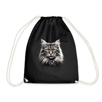 Chat des forêts norvégiennes Norwegische Waldkatze - Sac de sport léger - noir - Devant