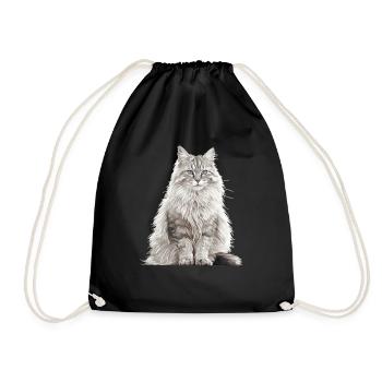 Chat des forêts norvégiennes Norwegische Waldkatze - Sac de sport léger - noir - Devant