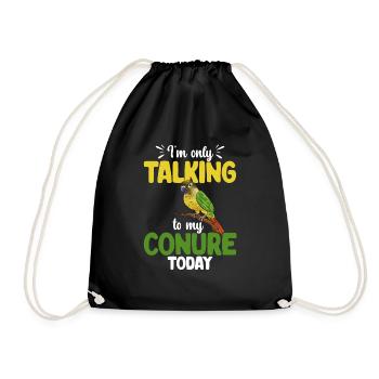 Molina Parakeet Parrot Bird Parakeet - Drawstring Bag - black - Front