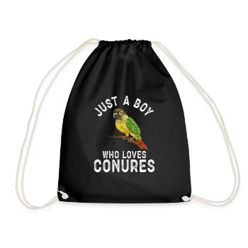 Molina Parakeet Parrot Bird Parakeet - Drawstring Bag - black - Front
