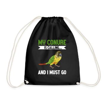 Molina Parakeet Parrot Bird Parakeet - Drawstring Bag - black - Front