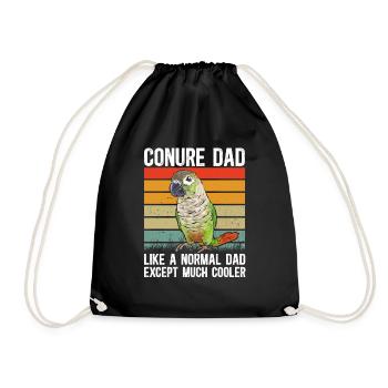 Molina Parakeet Parrot Bird Parakeet - Drawstring Bag - black - Front