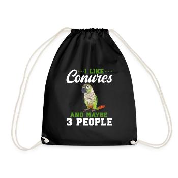 Molina Parakeet Parrot Bird Parakeet - Drawstring Bag - black - Front
