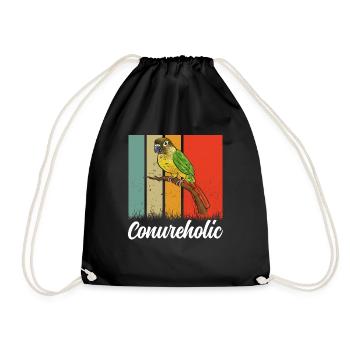Molina Parakeet Parrot Bird Parakeet - Drawstring Bag - black - Front