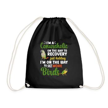 Molina Parakeet Parrot Bird Parakeet - Drawstring Bag - black - Front