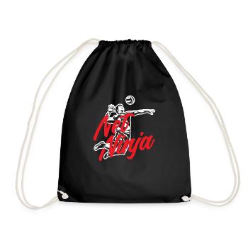 Lustiges Volleyball Geschenk - Turnbeutel - Schwarz - Vorne