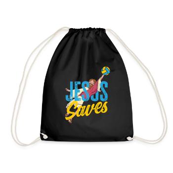 Lustiges Volleyball Geschenk - Turnbeutel - Schwarz - Vorne