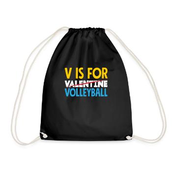 Lustiges Volleyball Geschenk - Turnbeutel - Schwarz - Vorne
